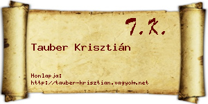 Tauber Krisztián névjegykártya